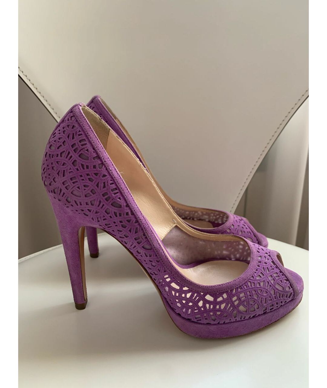 CASADEI Фиолетовые замшевые туфли, фото 7