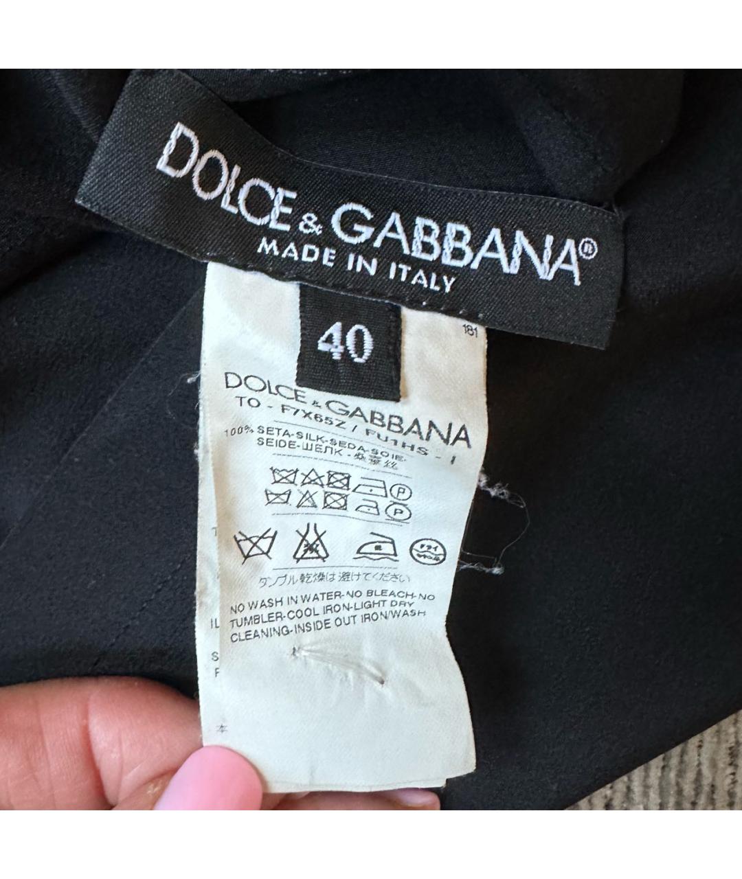 DOLCE&GABBANA Черная шелковая блузы, фото 4