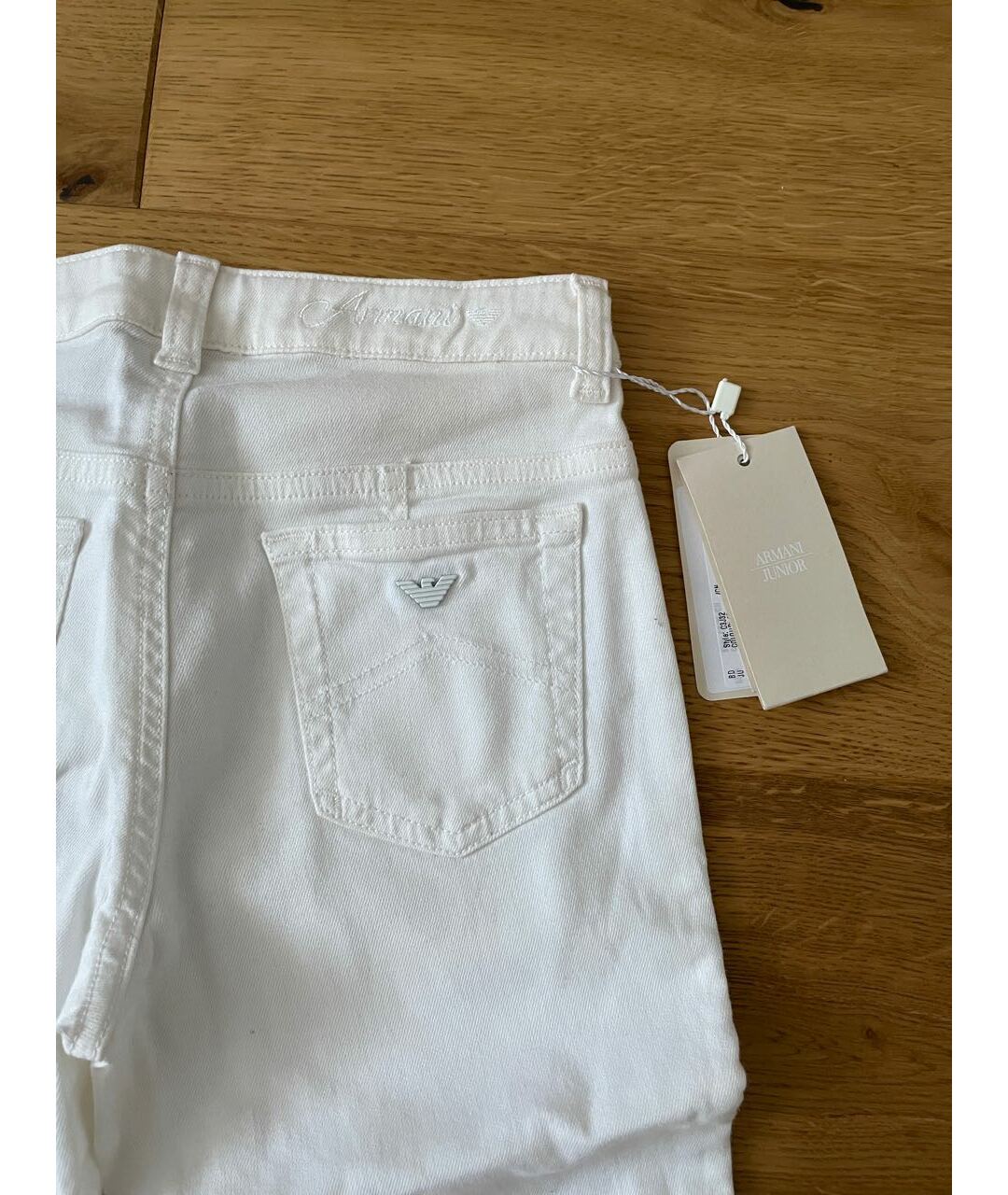 ARMANI JUNIOR Белые хлопковые детские джинсы, фото 5
