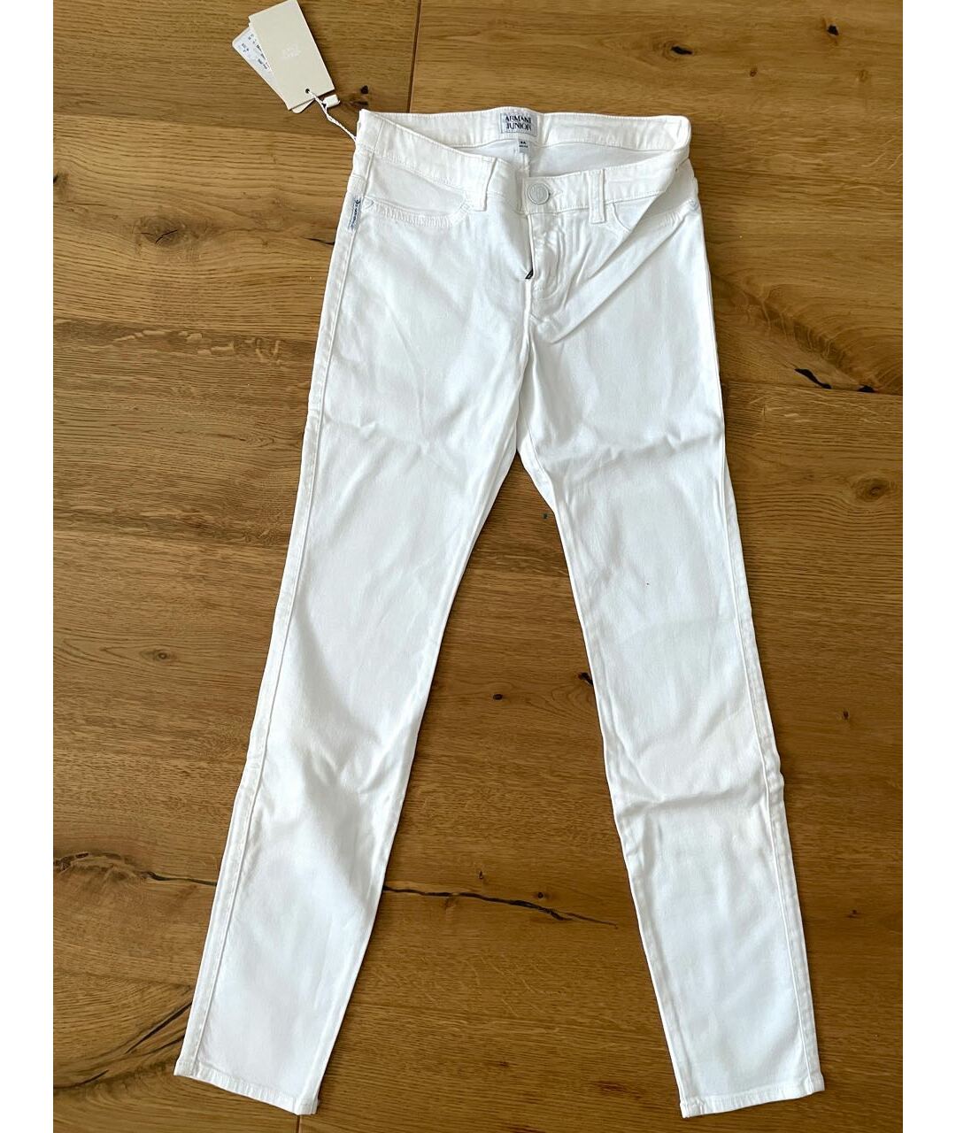 ARMANI JUNIOR Белые хлопковые детские джинсы, фото 6