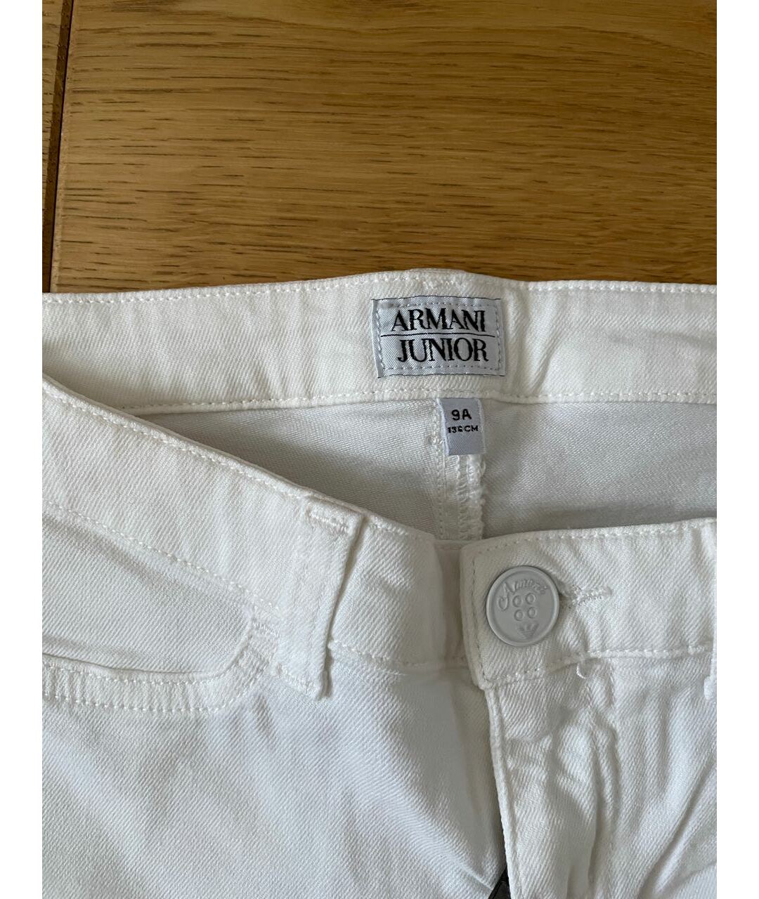 ARMANI JUNIOR Белые хлопковые детские джинсы, фото 4