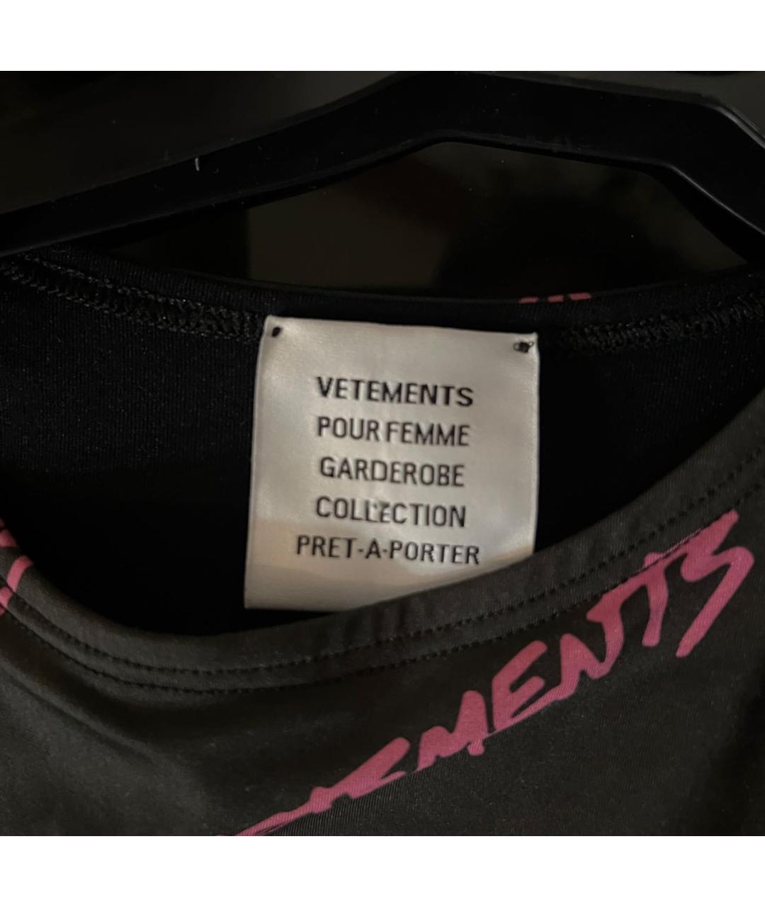 VETEMENTS Черное синтетическое платье, фото 3