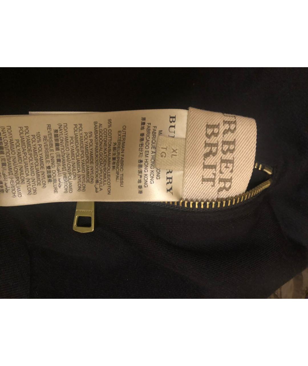 BURBERRY Черная хлопко-эластановая куртка, фото 3