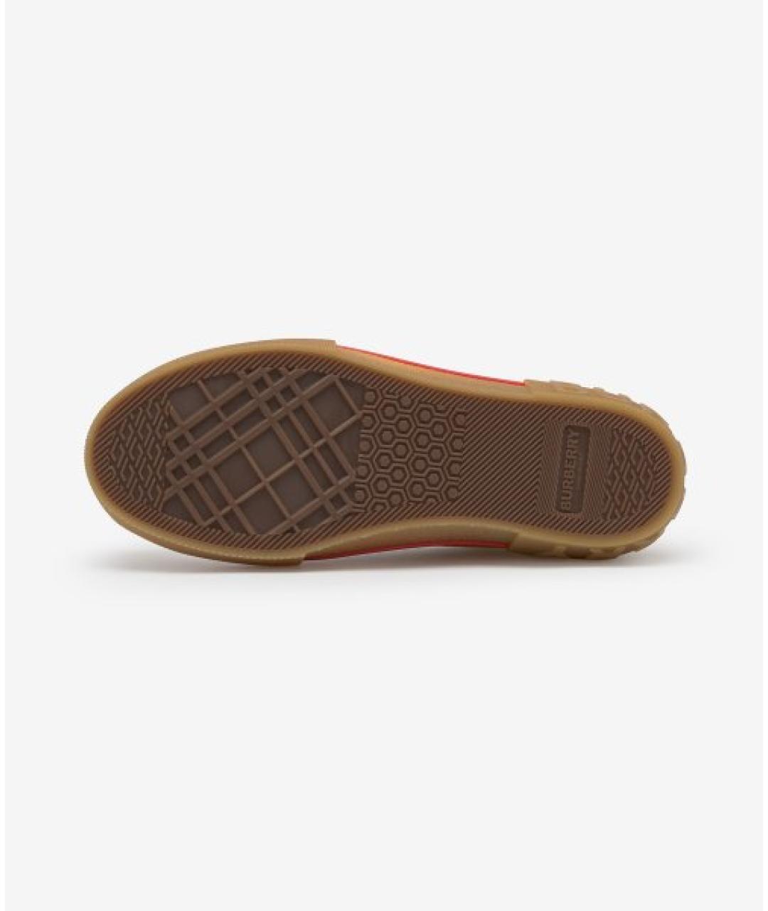 BURBERRY Белые текстильные низкие кроссовки / кеды, фото 4
