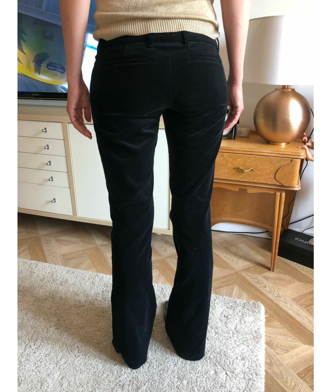 GUCCI Черные бархатные брюки широкие, фото 4