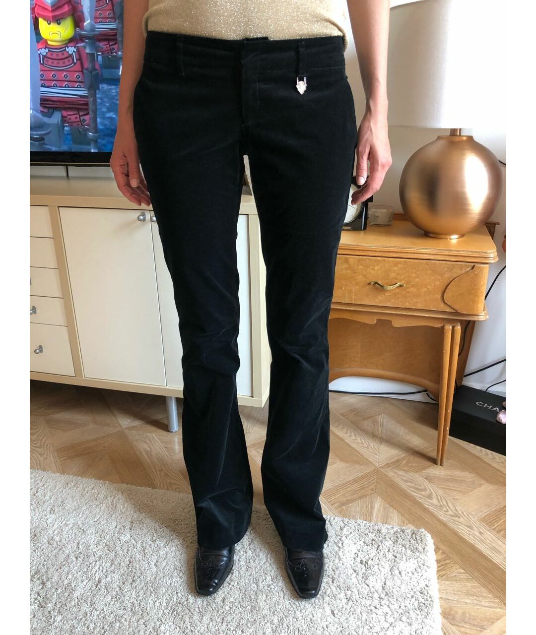 GUCCI Черные бархатные брюки широкие, фото 3