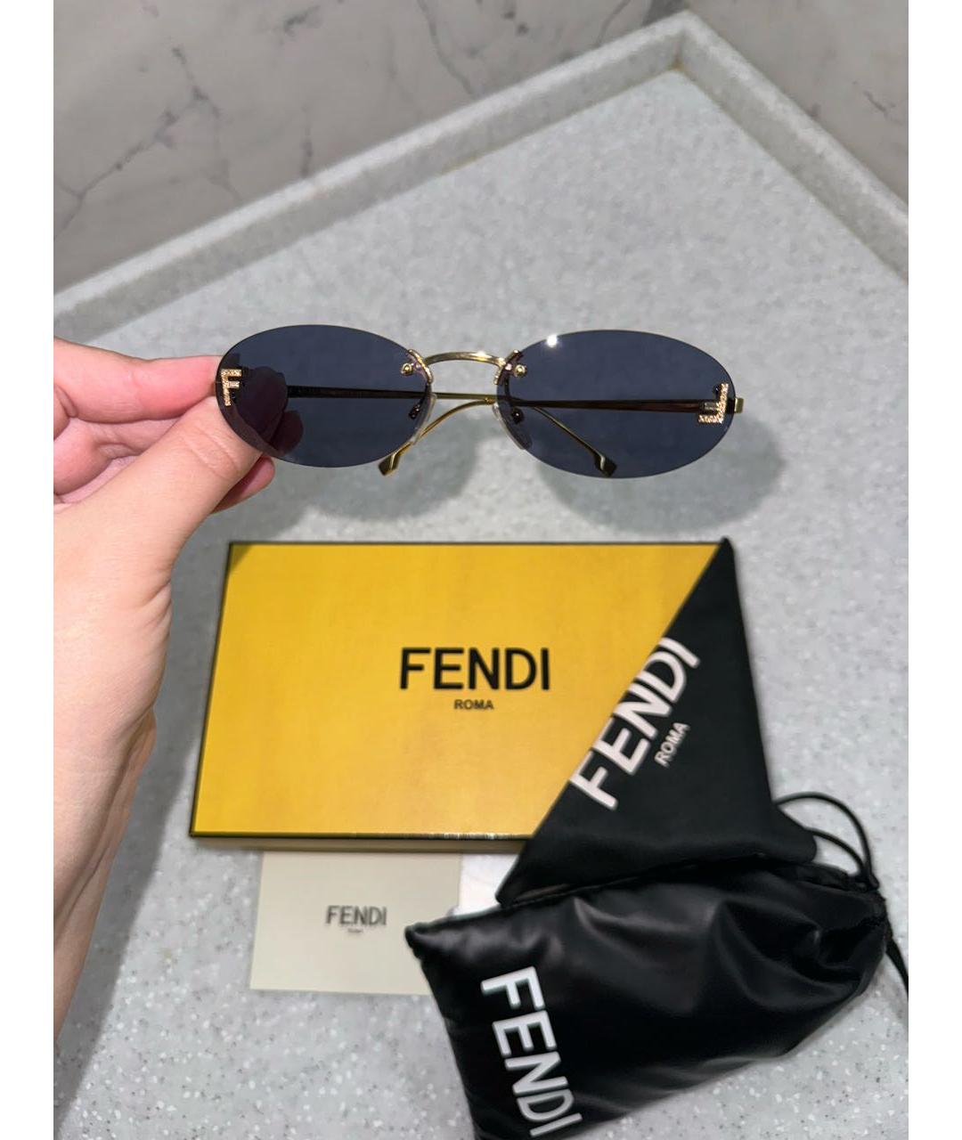 FENDI Металлические солнцезащитные очки, фото 5