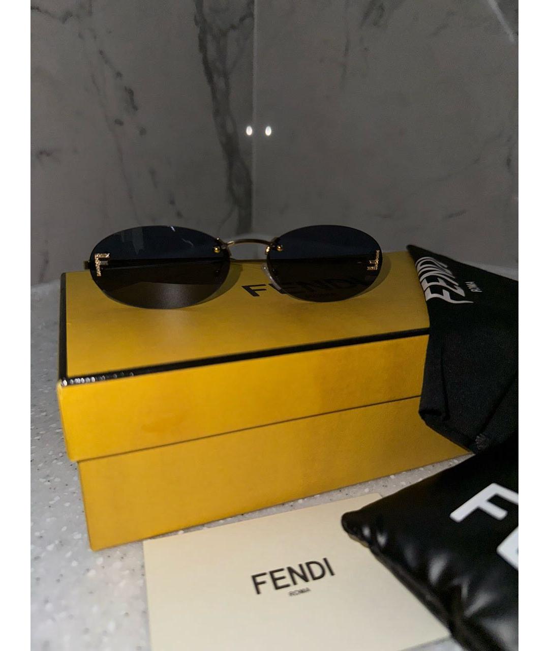 FENDI Металлические солнцезащитные очки, фото 3