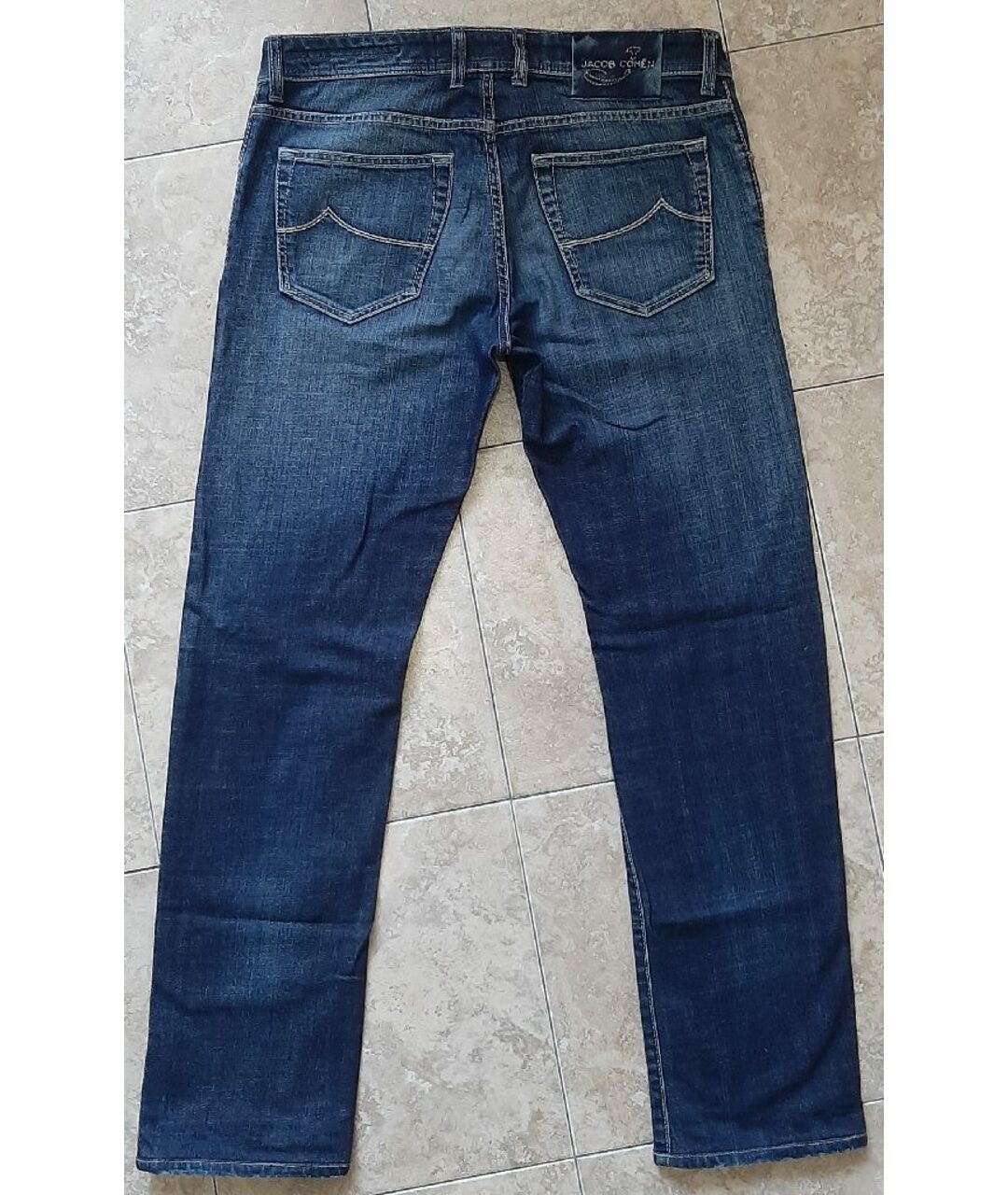JACOB COHEN Синие хлопко-эластановые прямые джинсы, фото 2