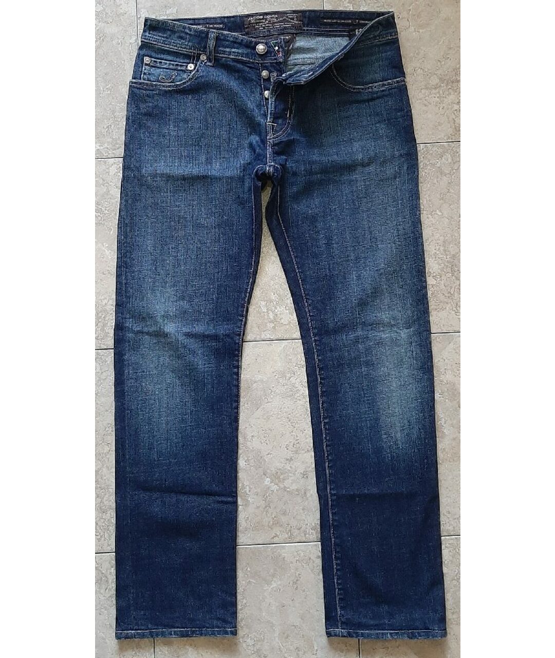 JACOB COHEN Синие хлопко-эластановые прямые джинсы, фото 5