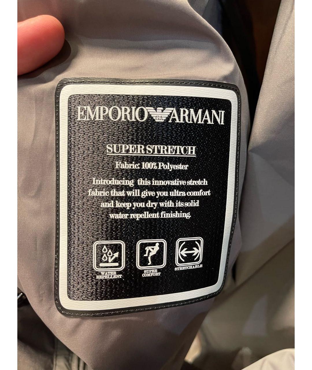 EMPORIO ARMANI Серая полиамидовая куртка, фото 8