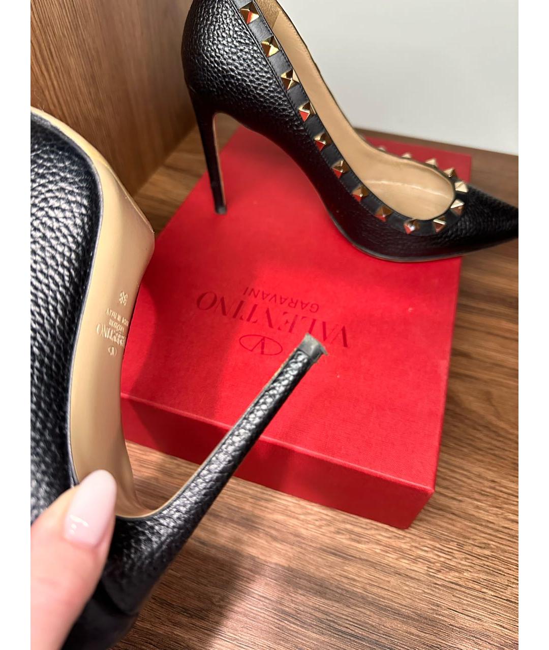 VALENTINO Черные кожаные туфли, фото 5
