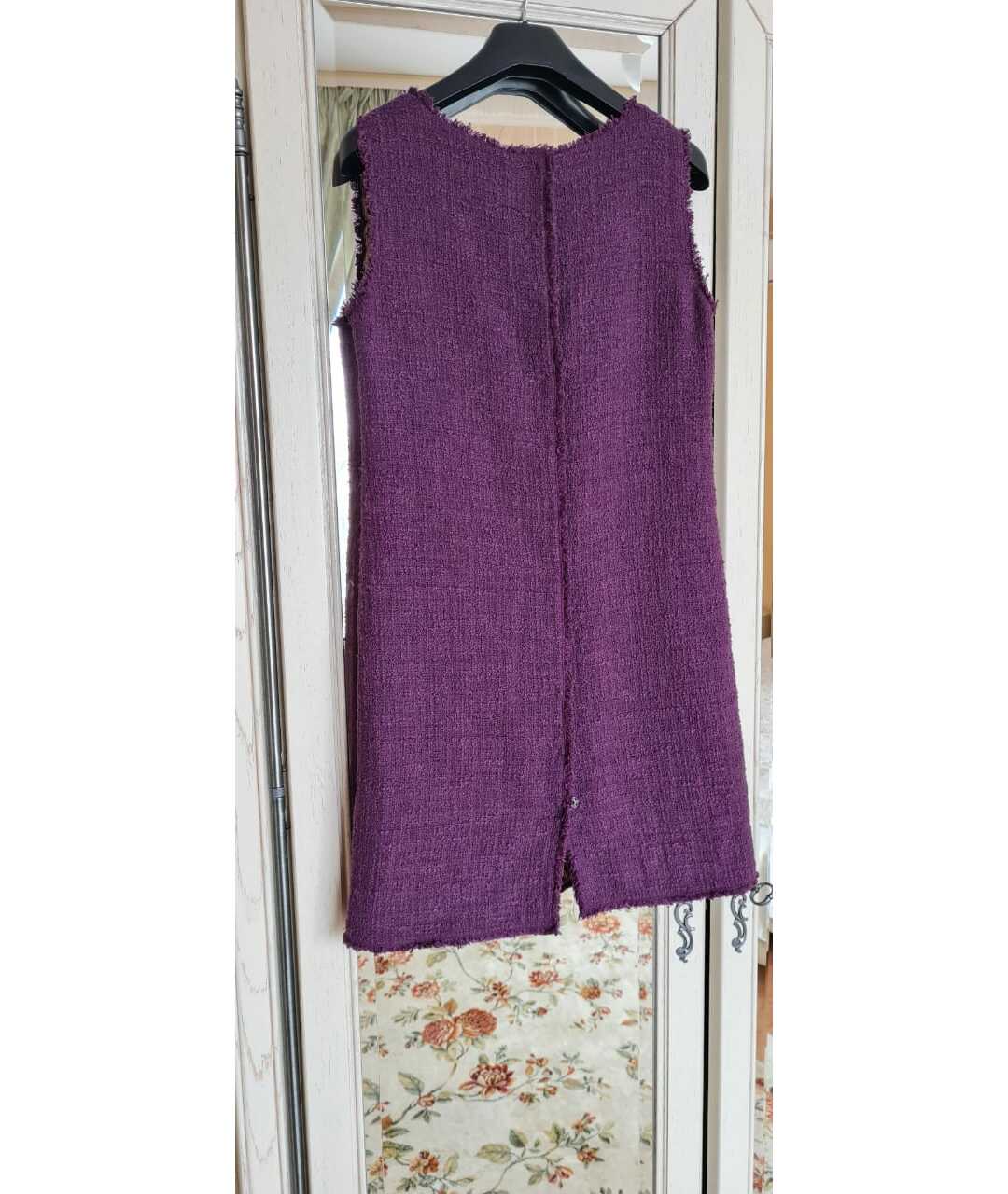 DOLCE&GABBANA Фиолетовое твидовое платье, фото 2