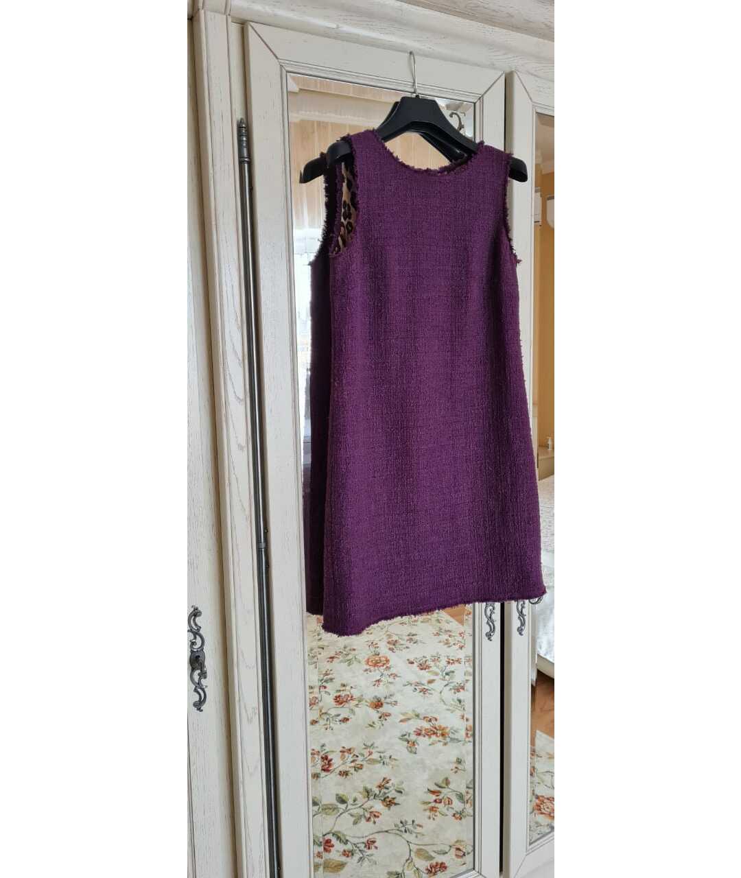 DOLCE&GABBANA Фиолетовое твидовое платье, фото 8