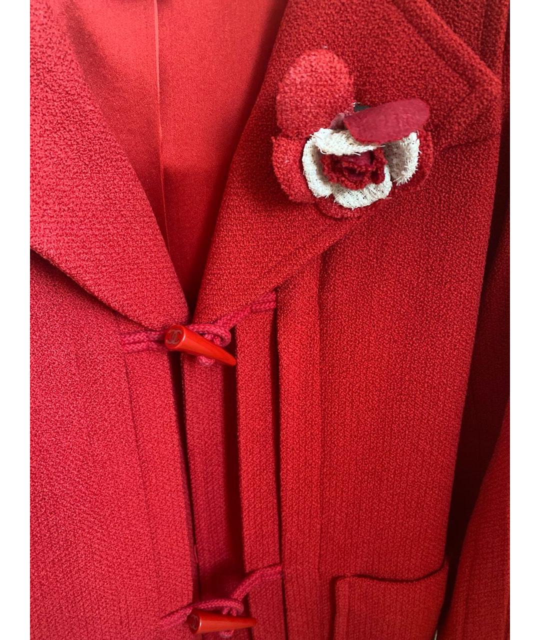 CHANEL Красное шерстяное пальто, фото 4