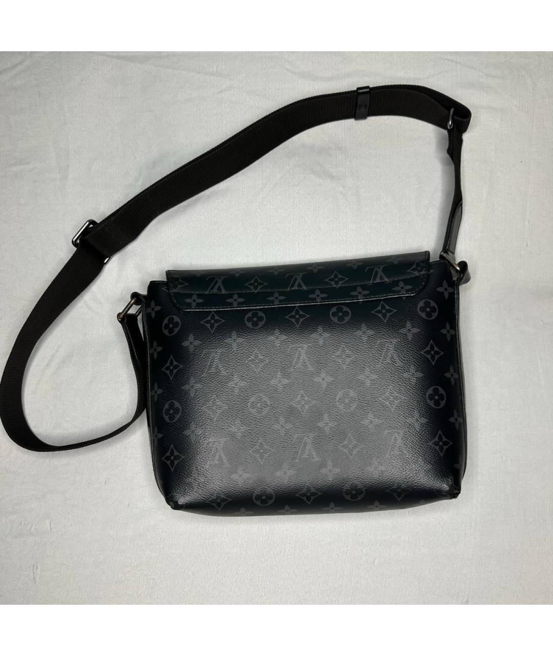 LOUIS VUITTON Черная кожаная сумка на плечо, фото 2