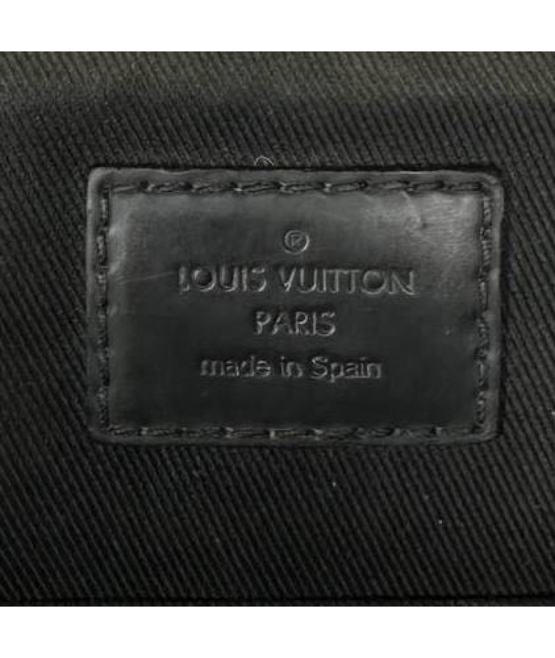 LOUIS VUITTON Черная кожаная сумка на плечо, фото 5