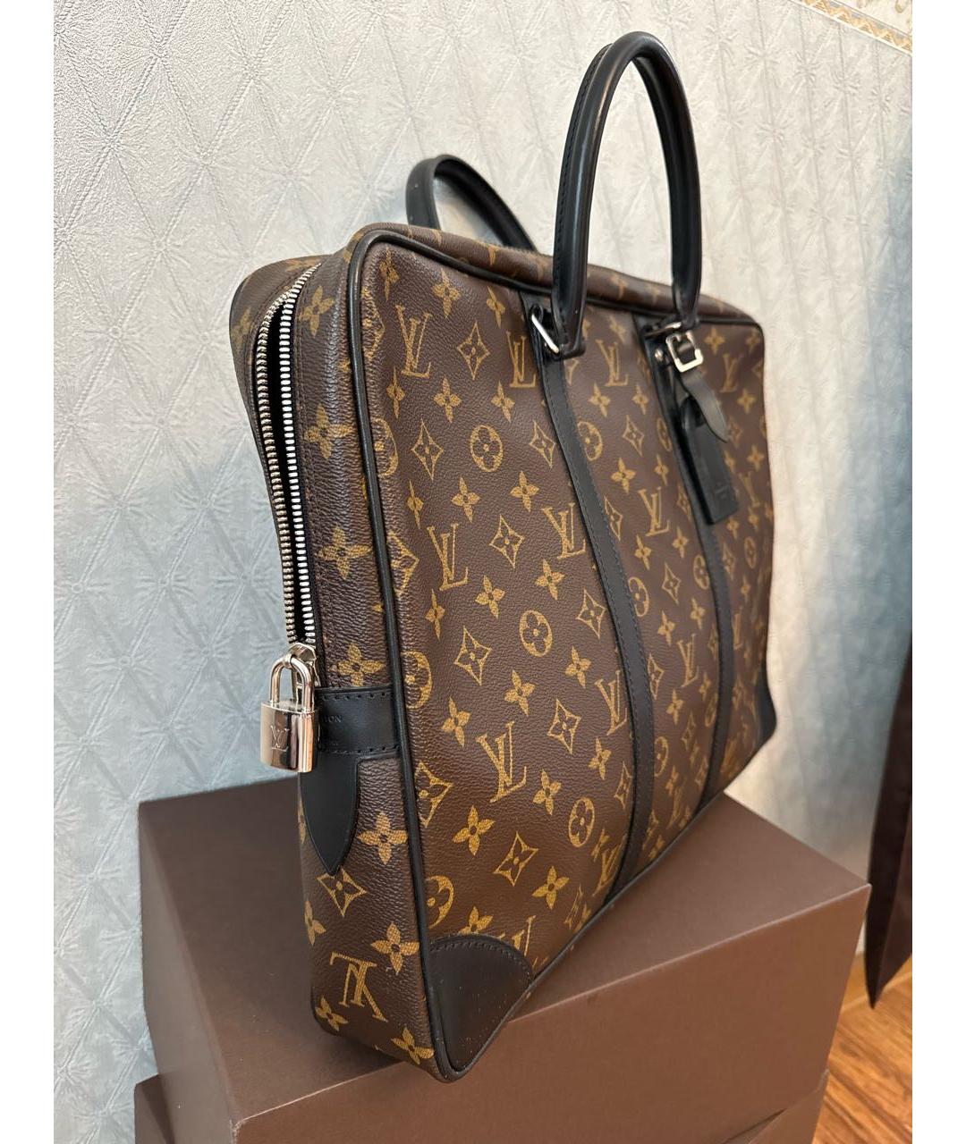 LOUIS VUITTON Коричневый портфель из искусственной кожи, фото 2