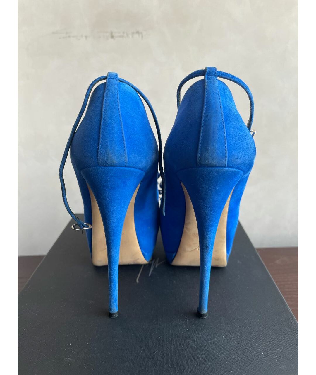 GIUSEPPE ZANOTTI DESIGN Синие замшевые туфли, фото 5