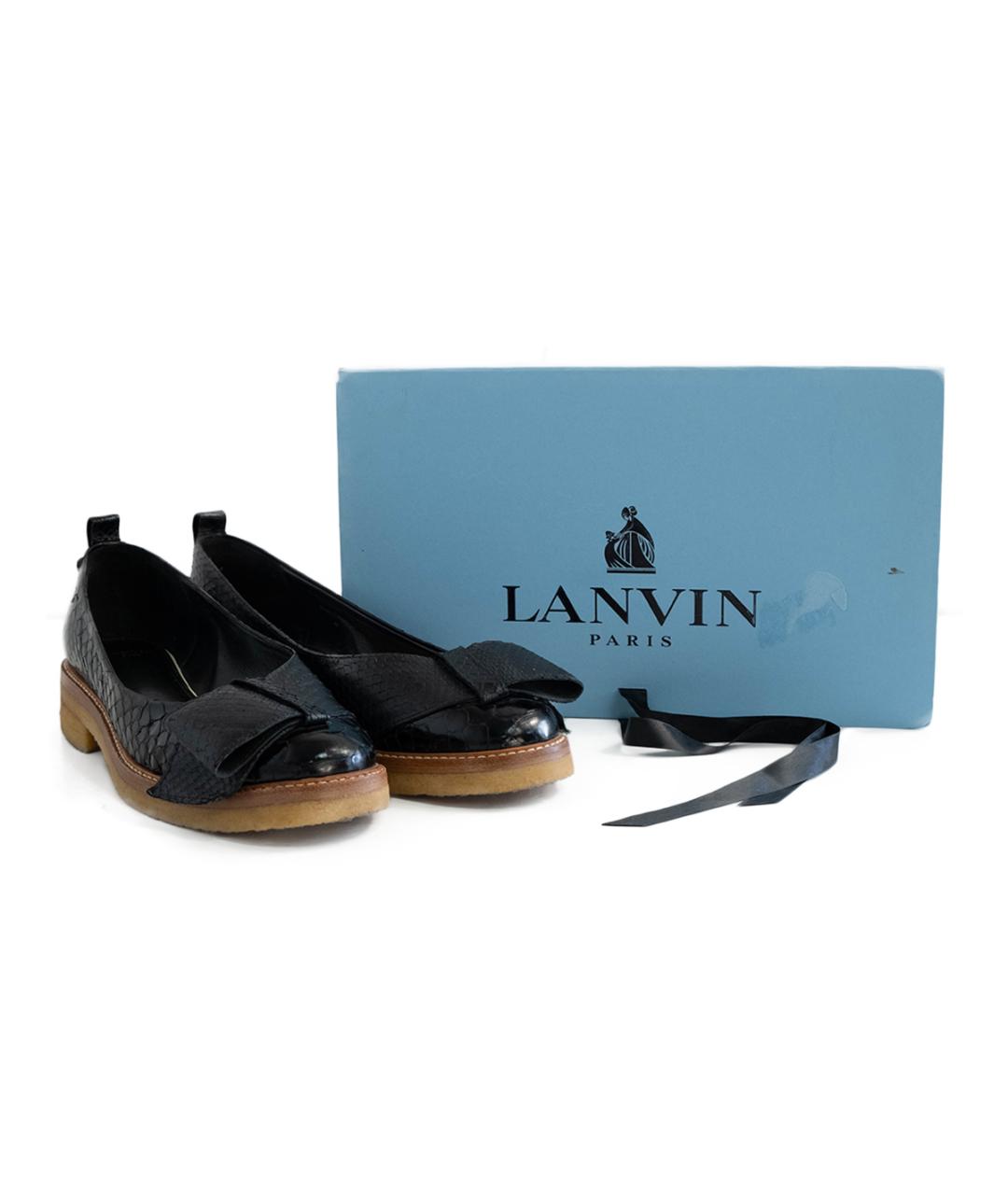 LANVIN Черные кожаные балетки, фото 6