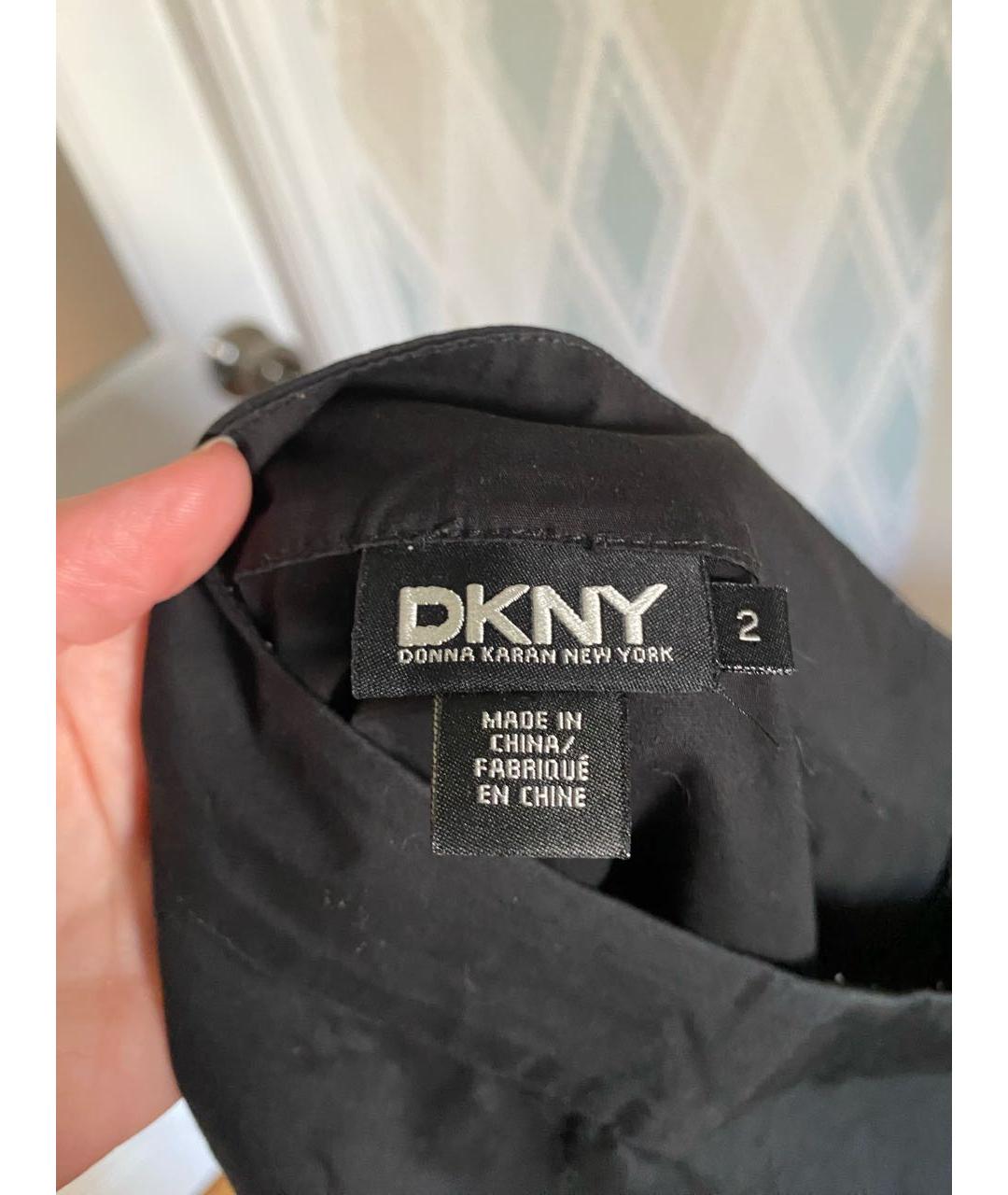 DKNY Черная хлопко-эластановая юбка мини, фото 5