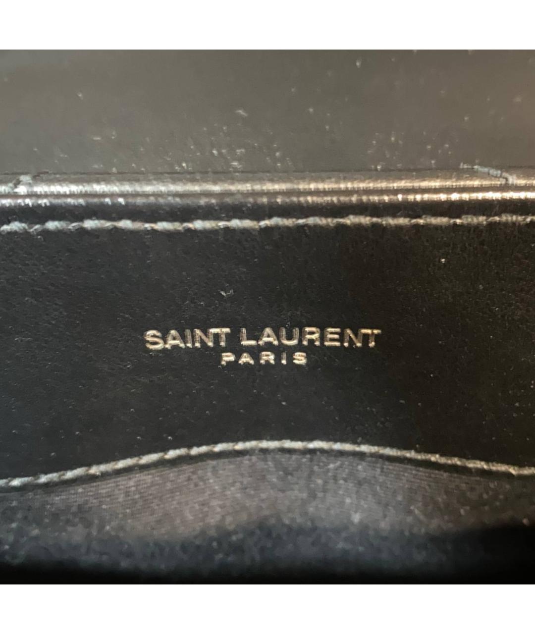 SAINT LAURENT Черная кожаная сумка через плечо, фото 6