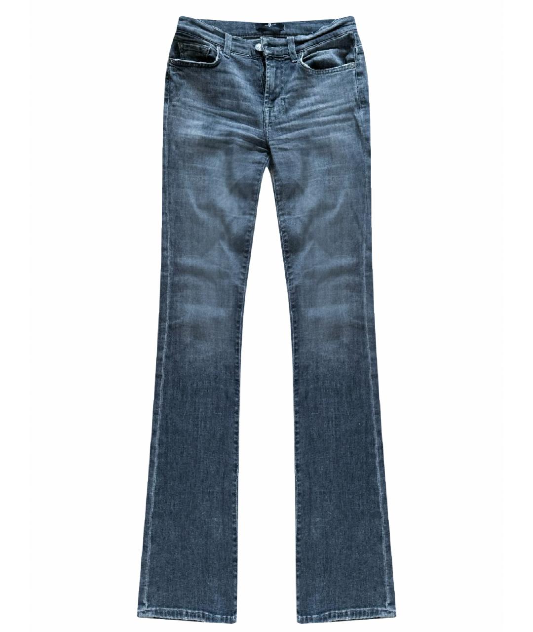 7 FOR ALL MANKIND Серые хлопко-эластановые джинсы клеш, фото 1