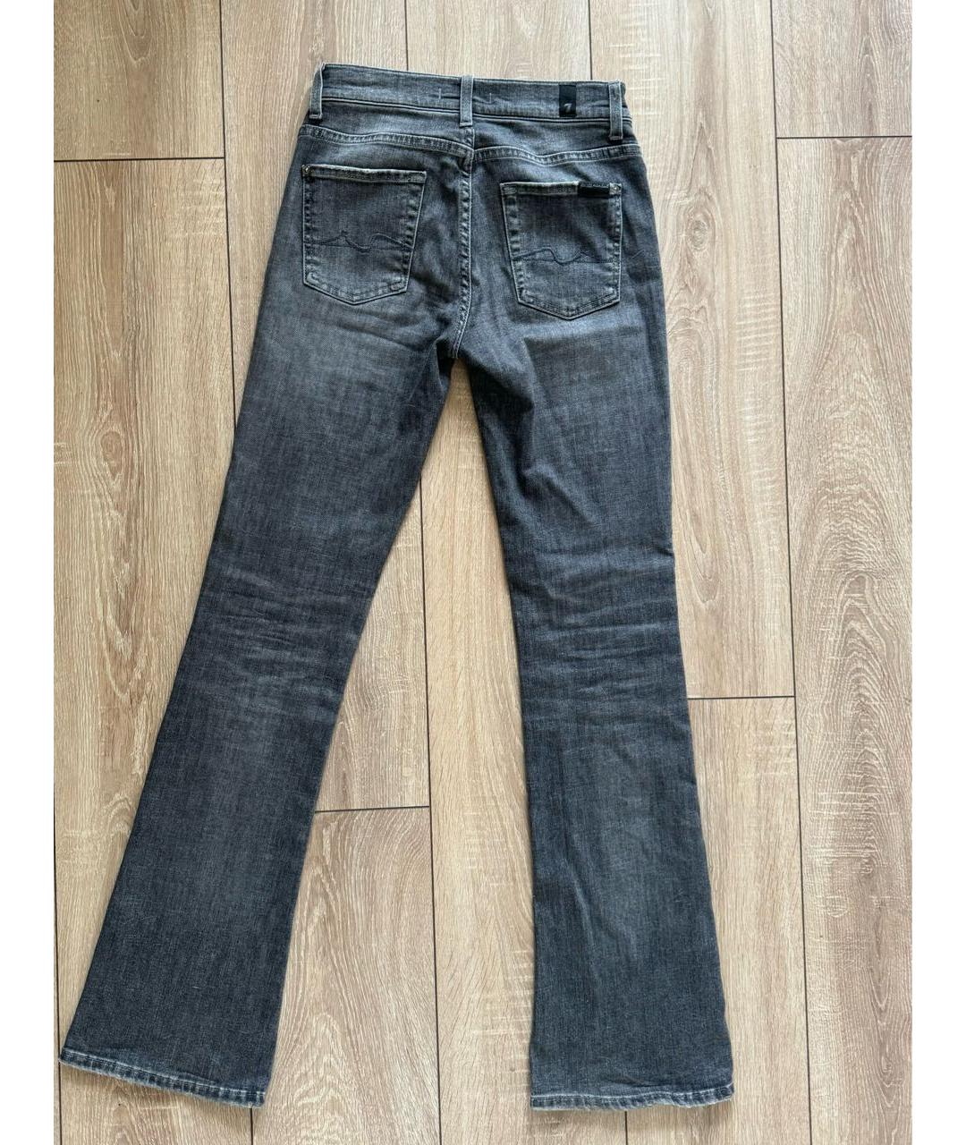 7 FOR ALL MANKIND Серые хлопко-эластановые джинсы клеш, фото 2