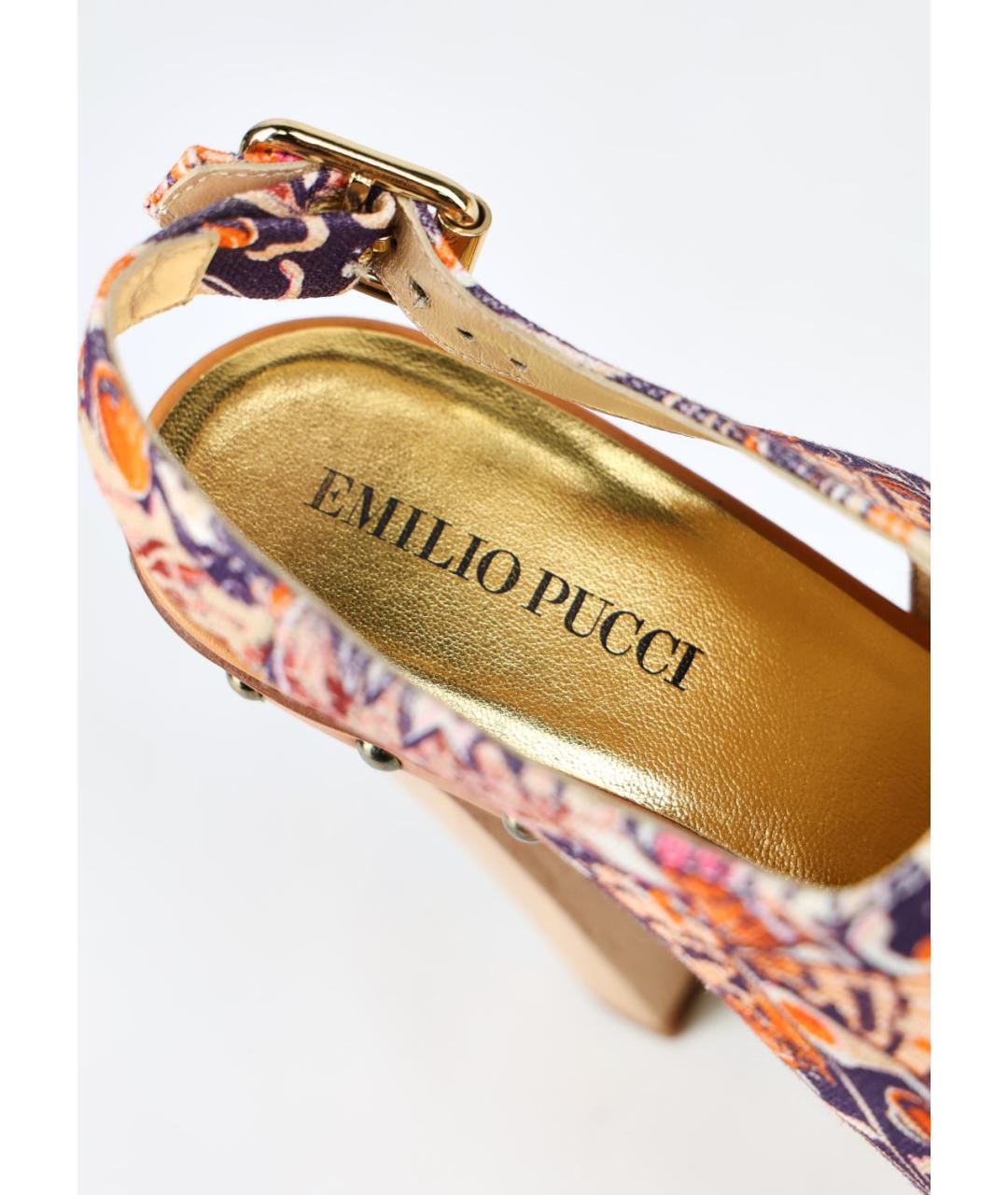 EMILIO PUCCI Мульти текстильные босоножки, фото 5