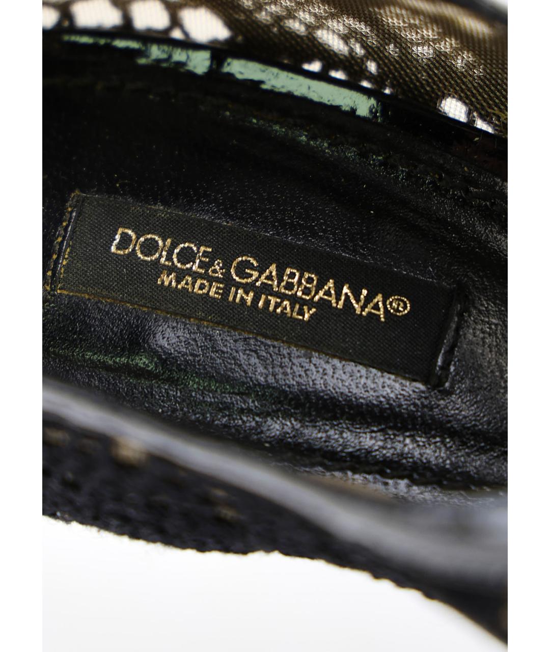 DOLCE&GABBANA Черные текстильные туфли, фото 5