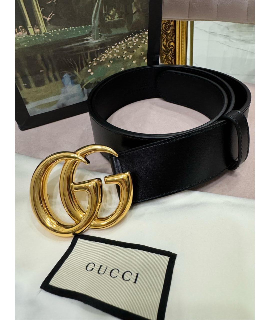 GUCCI Черный кожаный ремень, фото 5