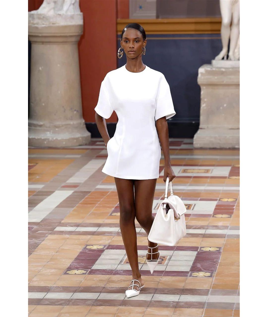 VALENTINO Белое вискозное повседневное платье, фото 2