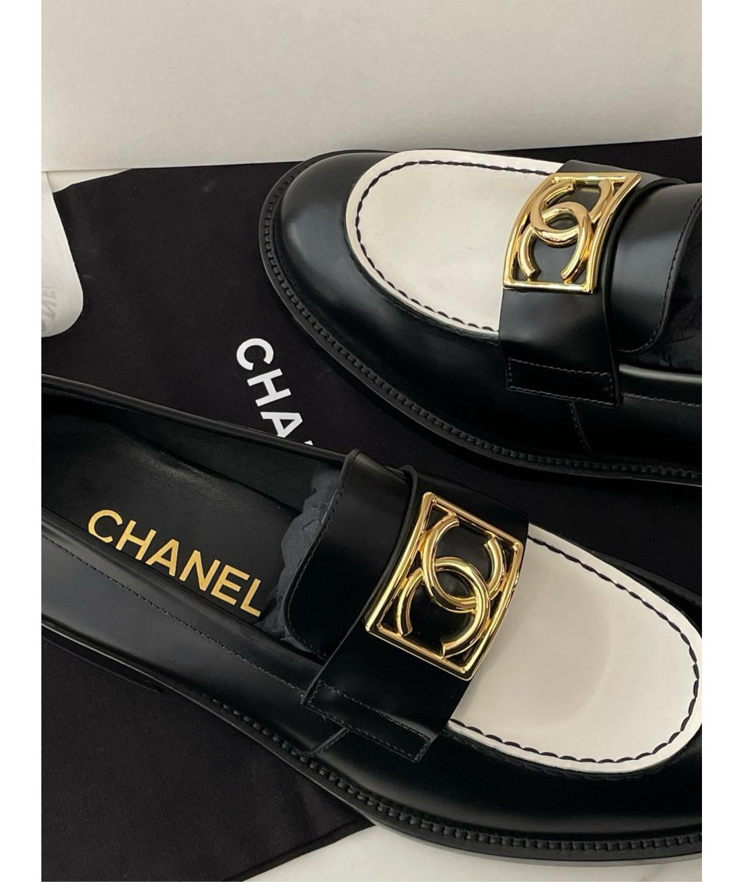 CHANEL Черные кожаные лоферы, фото 3