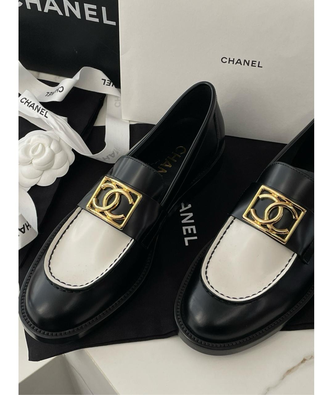 CHANEL Черные кожаные лоферы, фото 2