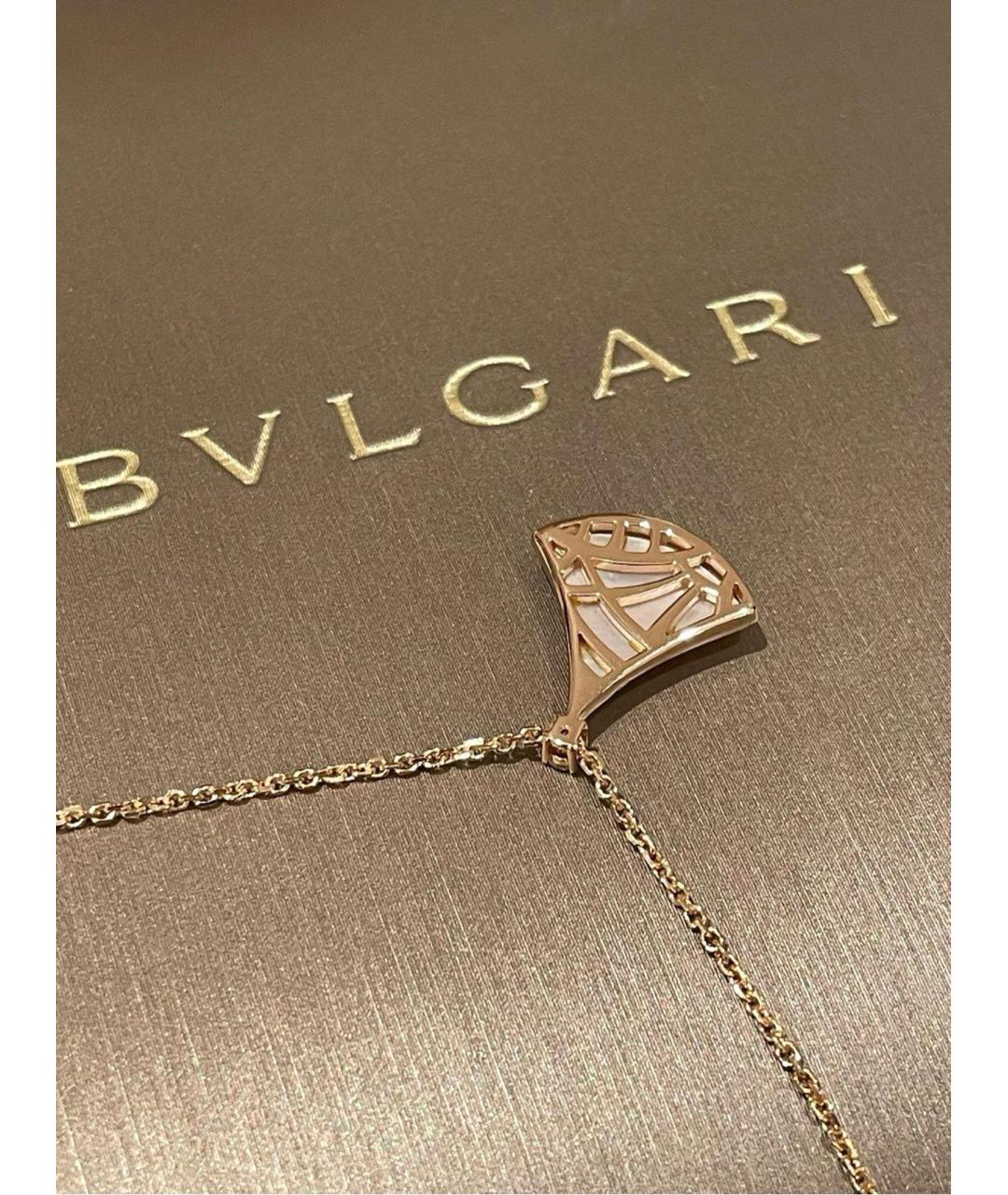 BVLGARI Белая подвеска из розового золота, фото 6