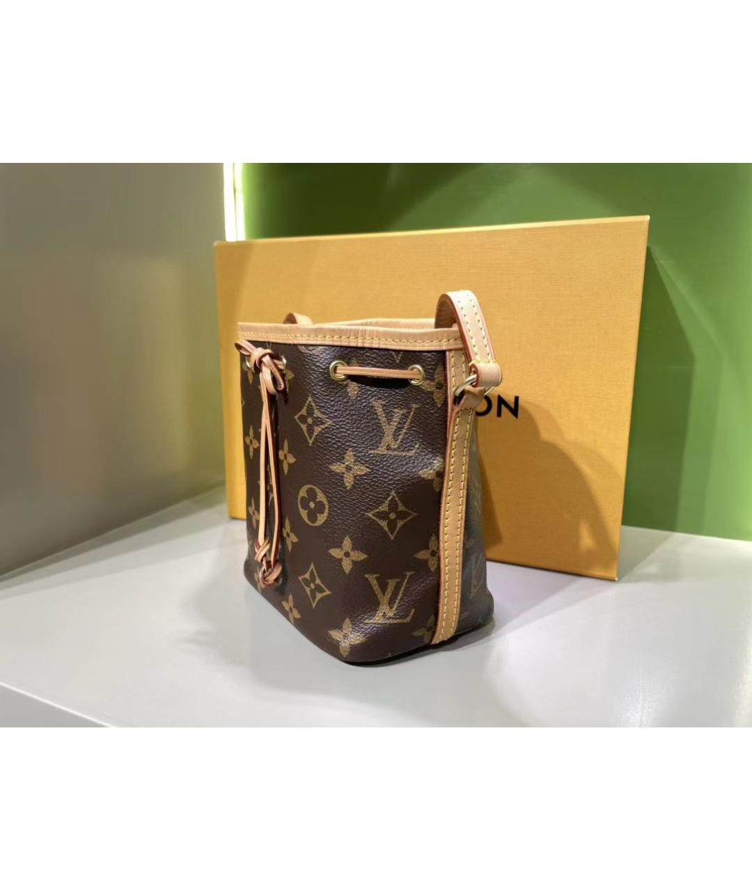 LOUIS VUITTON Коричневая кожаная сумка через плечо, фото 5