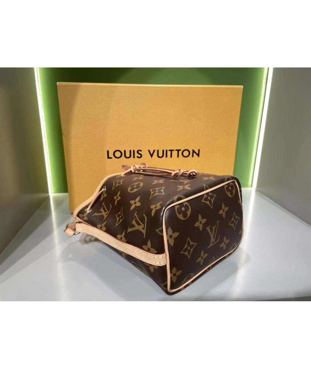 LOUIS VUITTON Коричневая кожаная сумка через плечо, фото 4