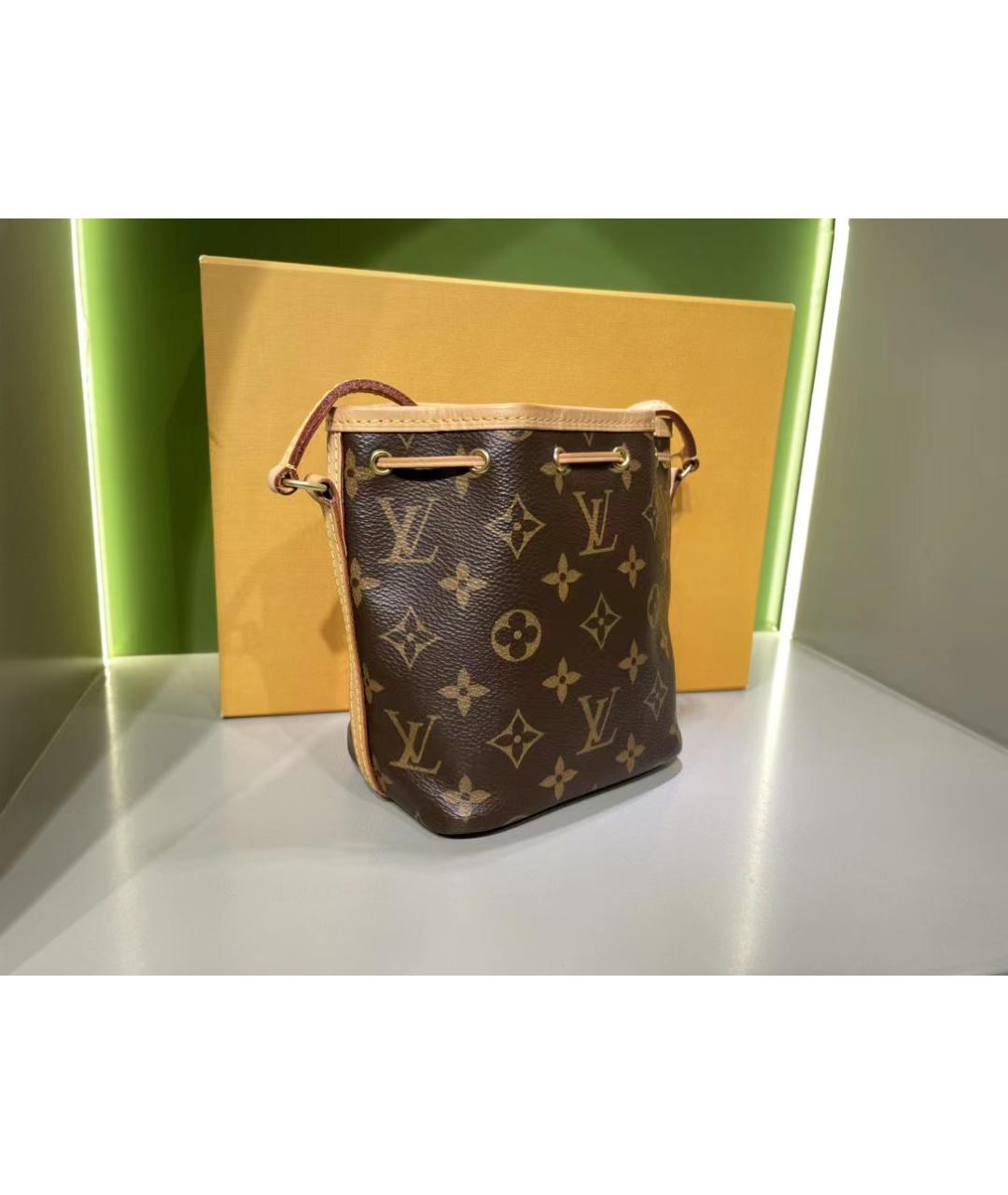 LOUIS VUITTON Коричневая кожаная сумка через плечо, фото 6