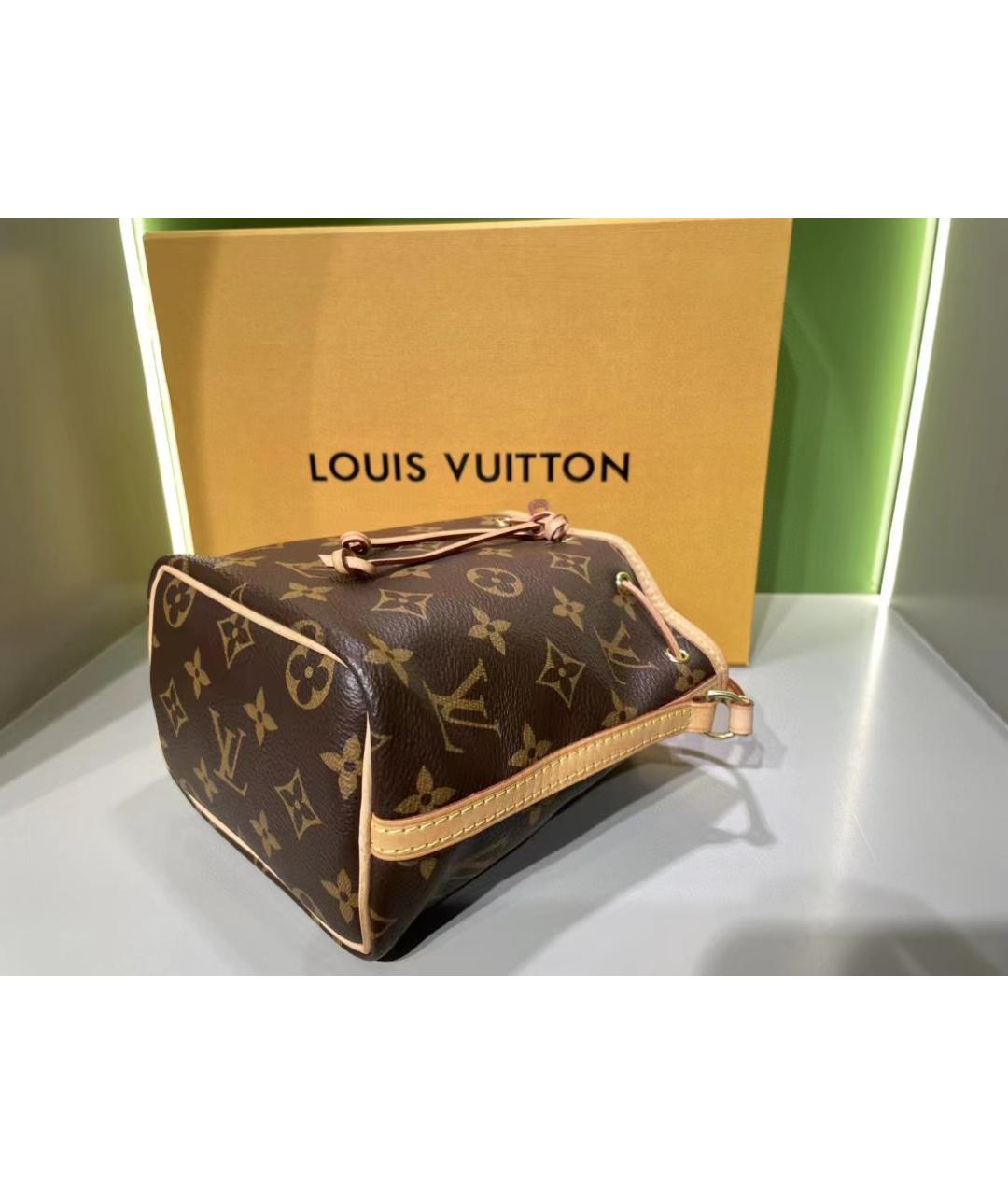 LOUIS VUITTON Коричневая кожаная сумка через плечо, фото 3