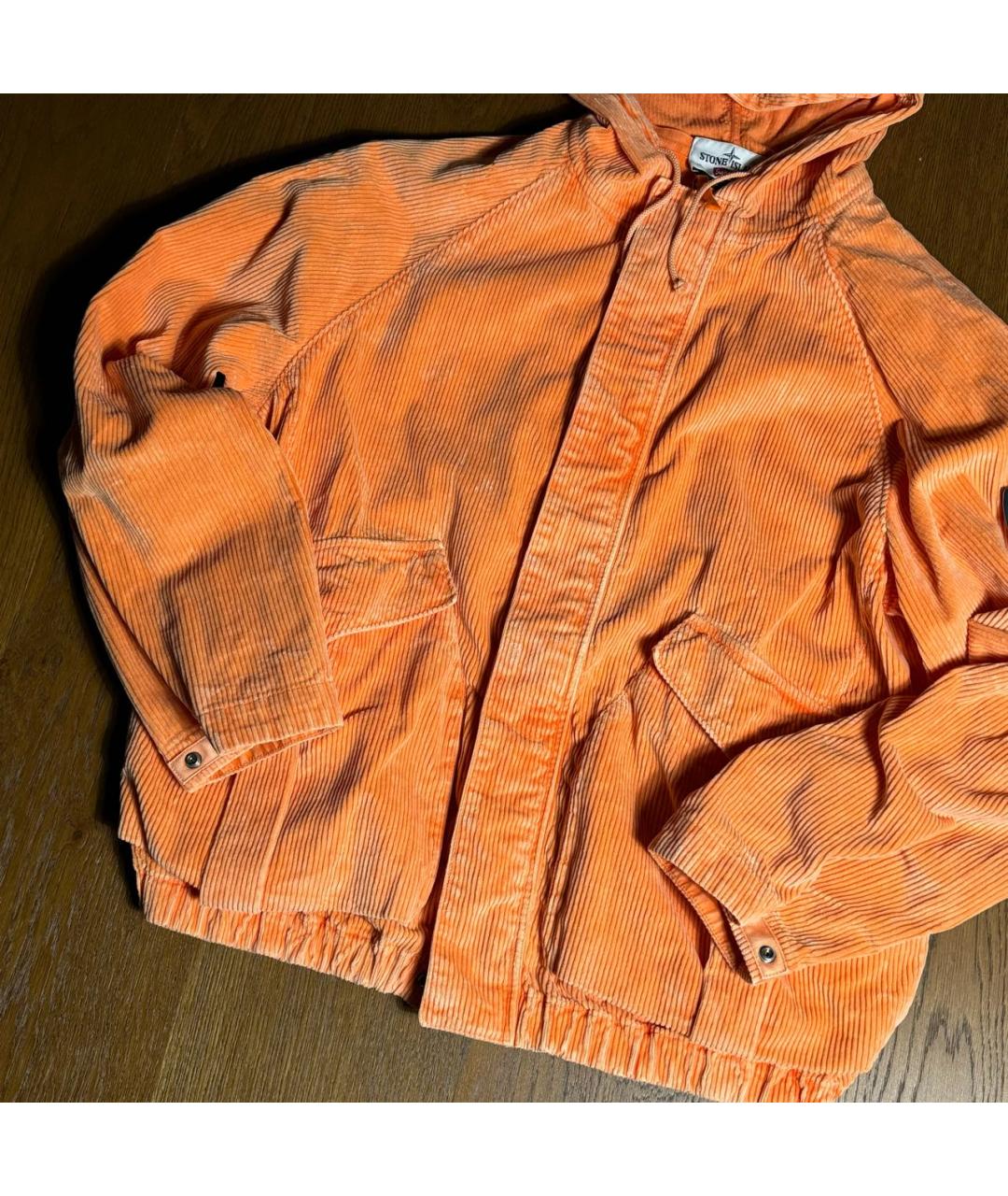 STONE ISLAND Оранжевая велюровая куртка, фото 5