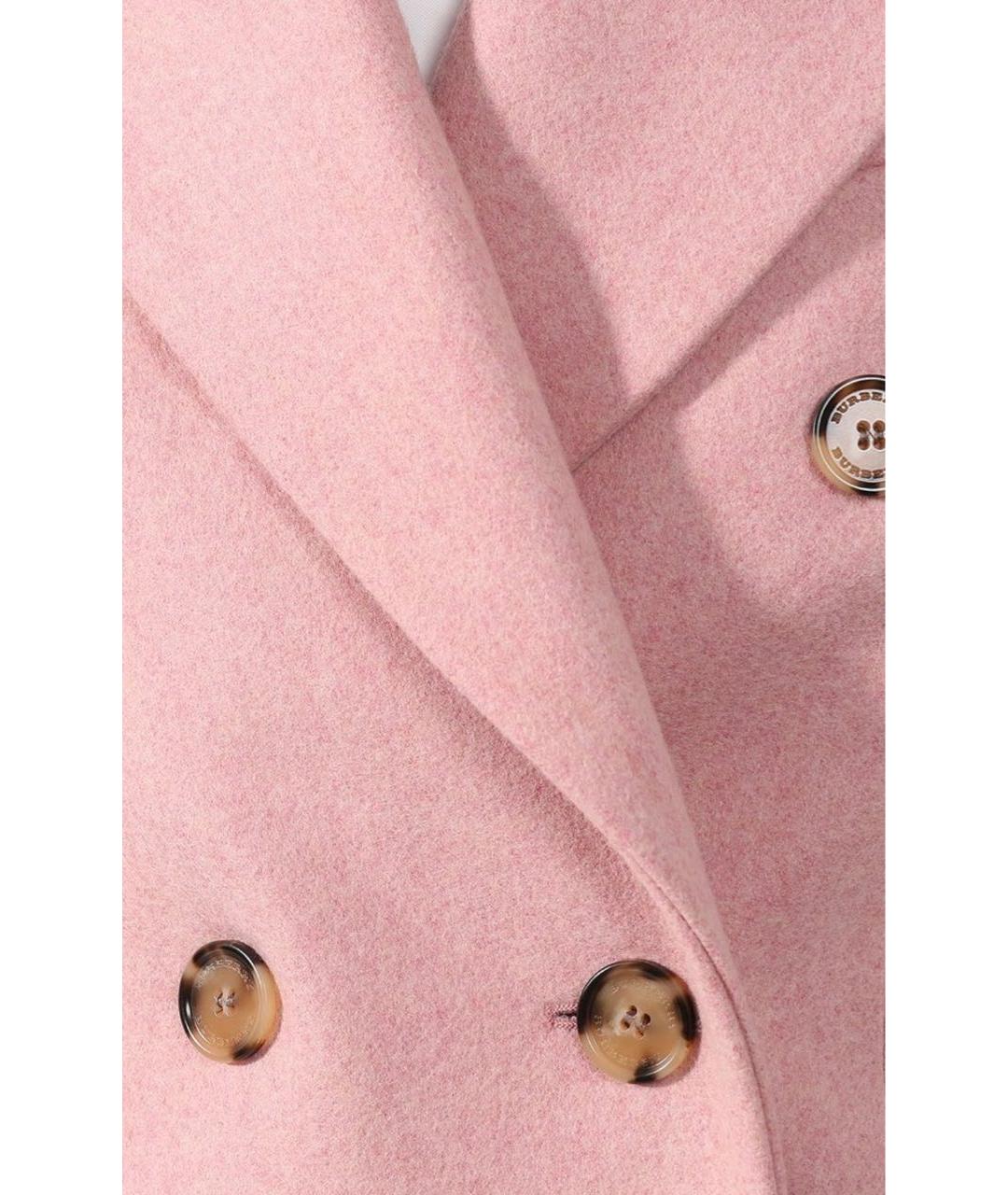 BURBERRY Розовое шерстяное пальто, фото 4
