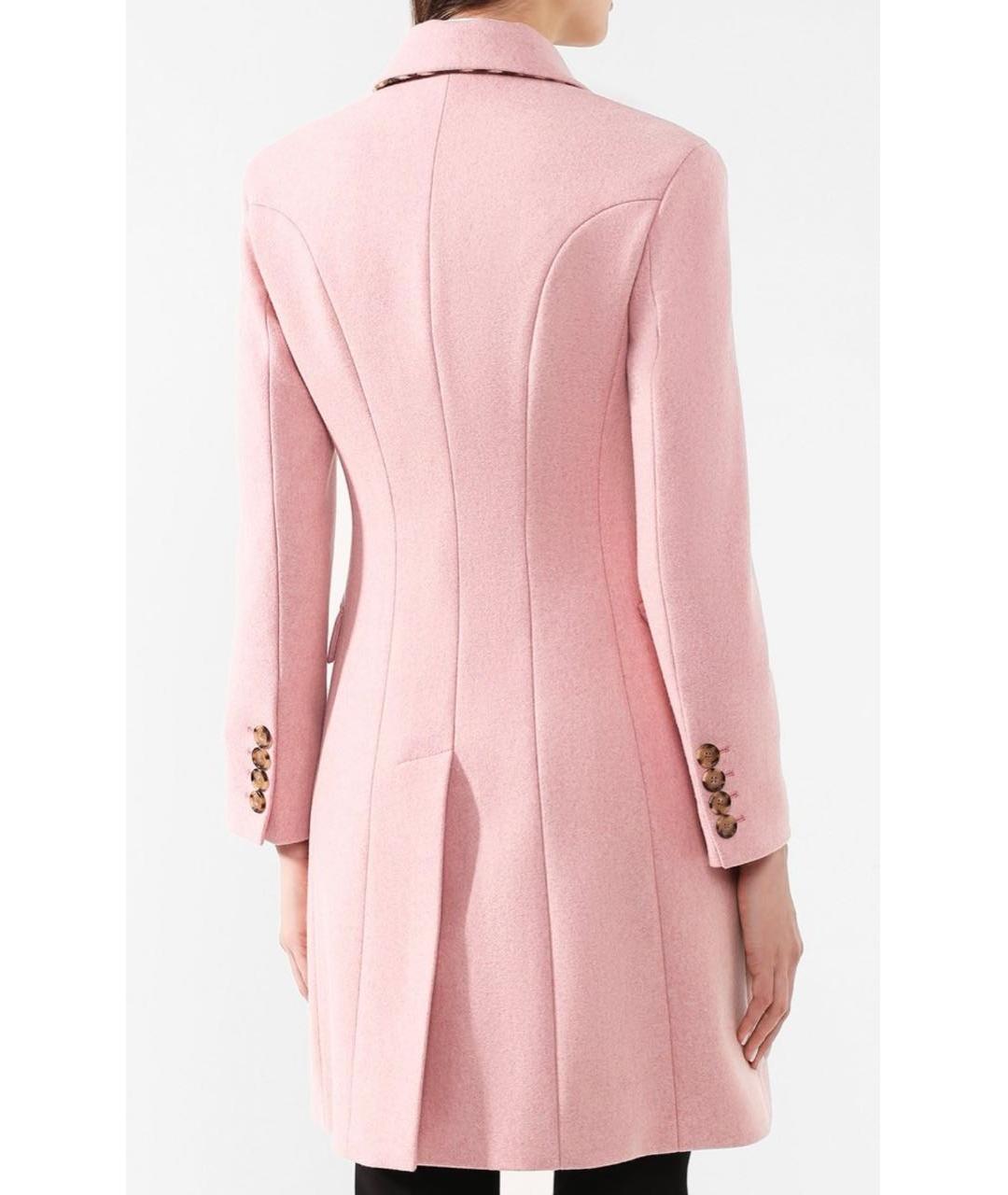 BURBERRY Розовое шерстяное пальто, фото 3