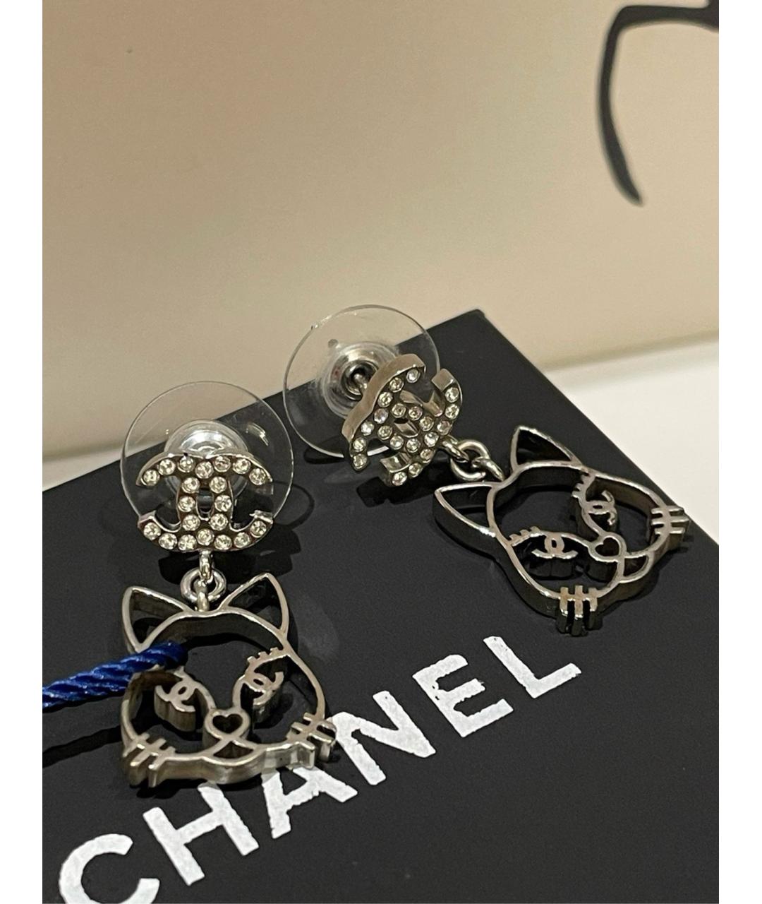 CHANEL Серебряные латунные серьги, фото 9