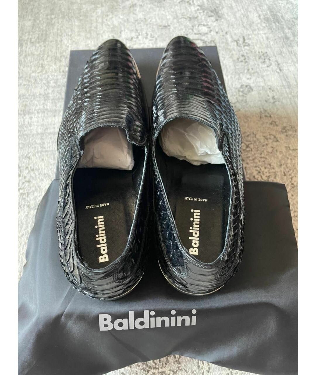 BALDININI Черные туфли из экзотической кожи, фото 7
