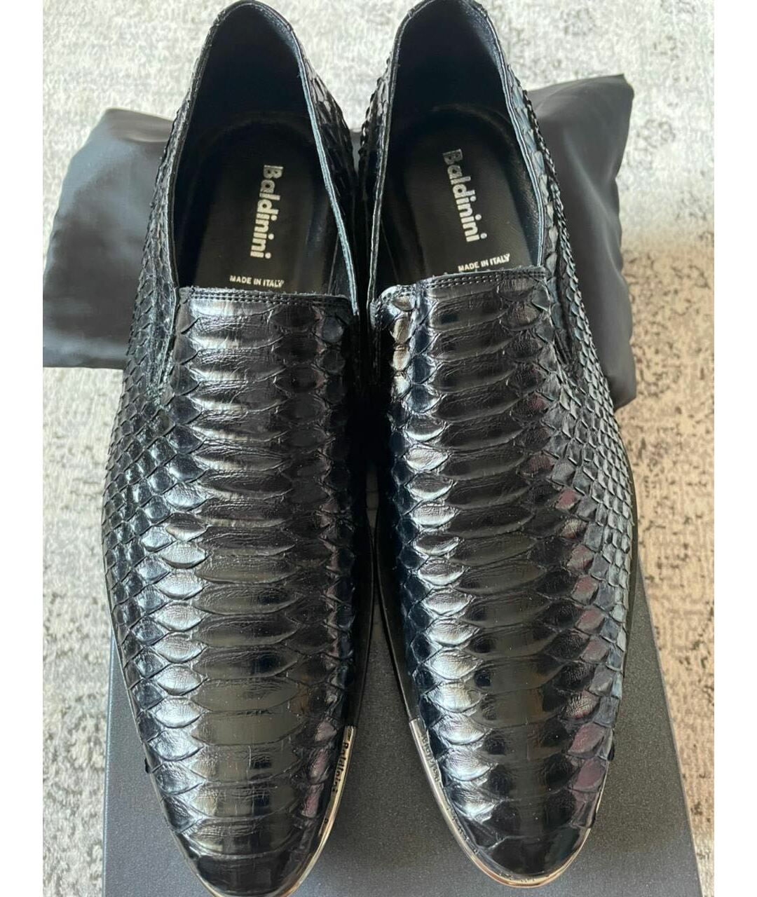 BALDININI Черные туфли из экзотической кожи, фото 5