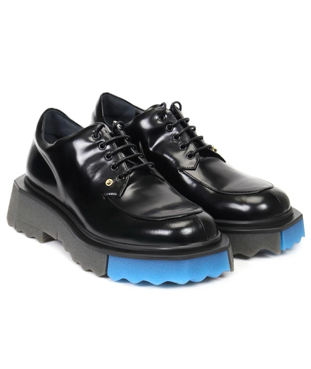 OFF-WHITE Черные кожаные брогги и оксфорды, фото 2