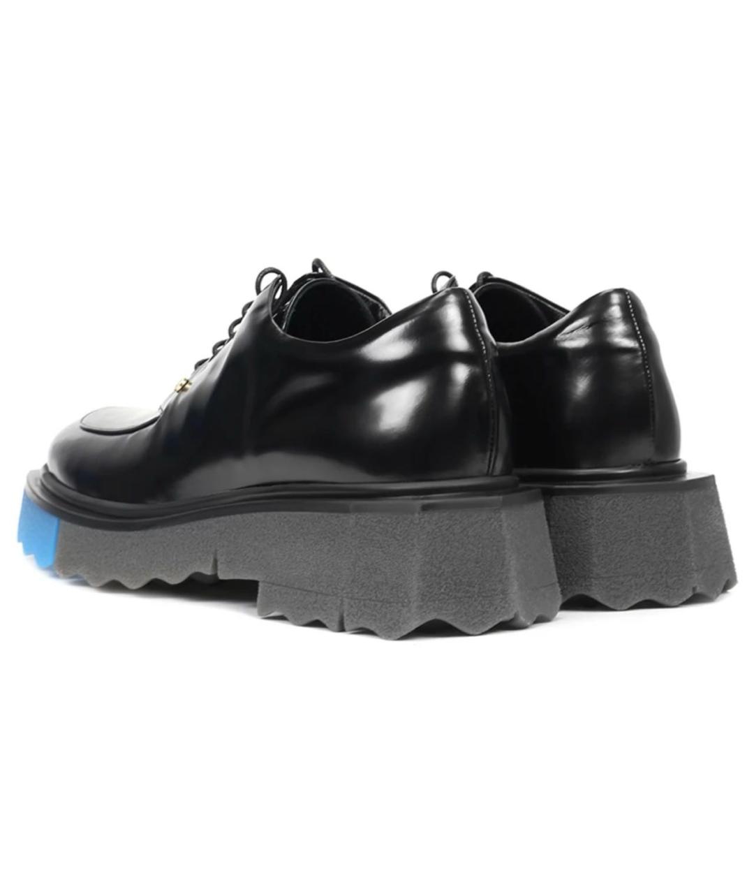 OFF-WHITE Черные кожаные брогги и оксфорды, фото 4