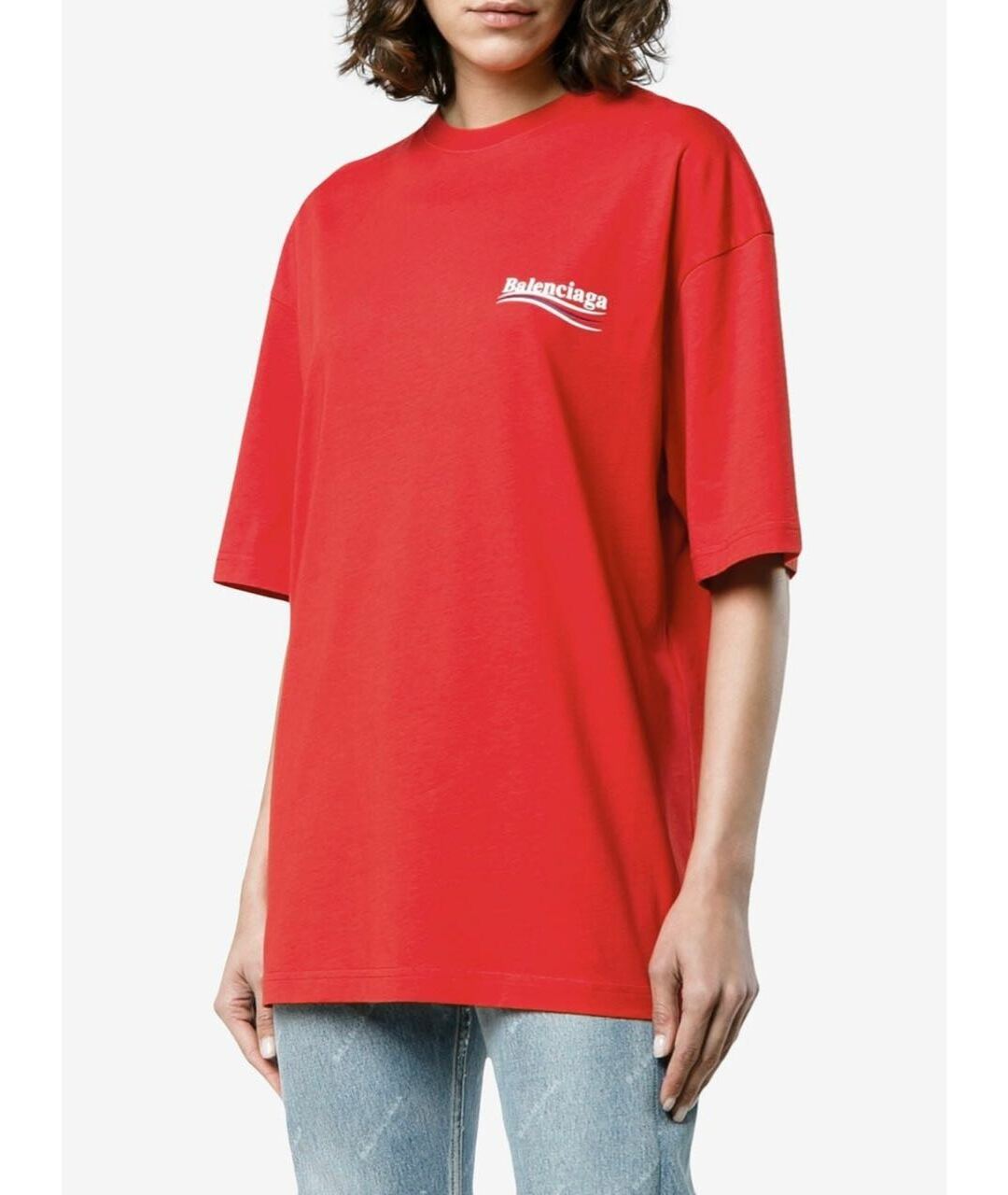 BALENCIAGA Красная хлопковая футболка, фото 3