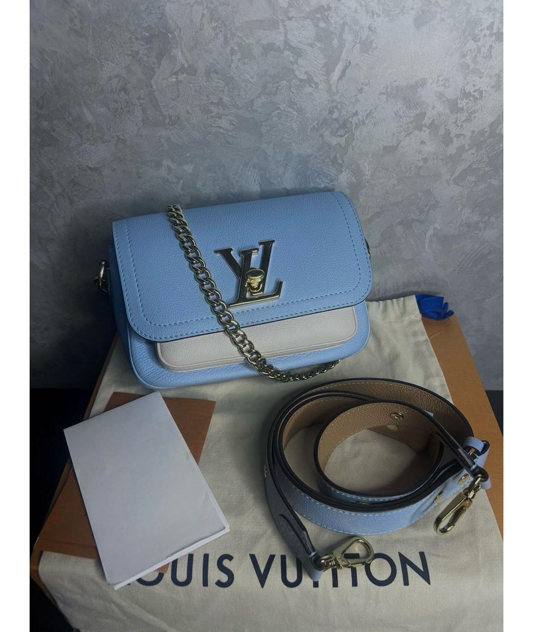 LOUIS VUITTON Голубая кожаная сумка через плечо, фото 2