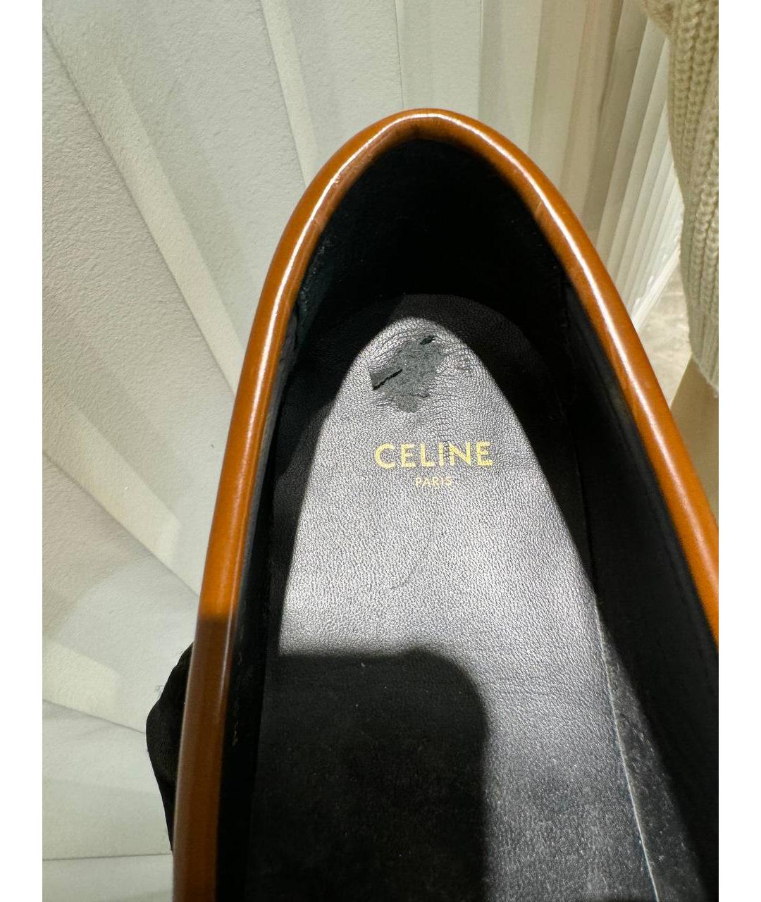 CELINE Коричневые кожаные лоферы, фото 6